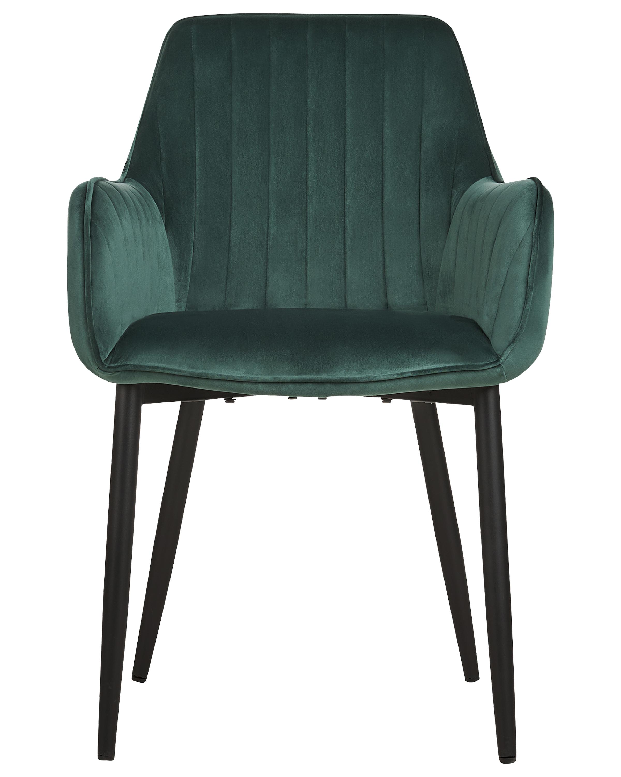 Set van 2 eetkamerstoelen WELLSTON Fluweel Donkergroen