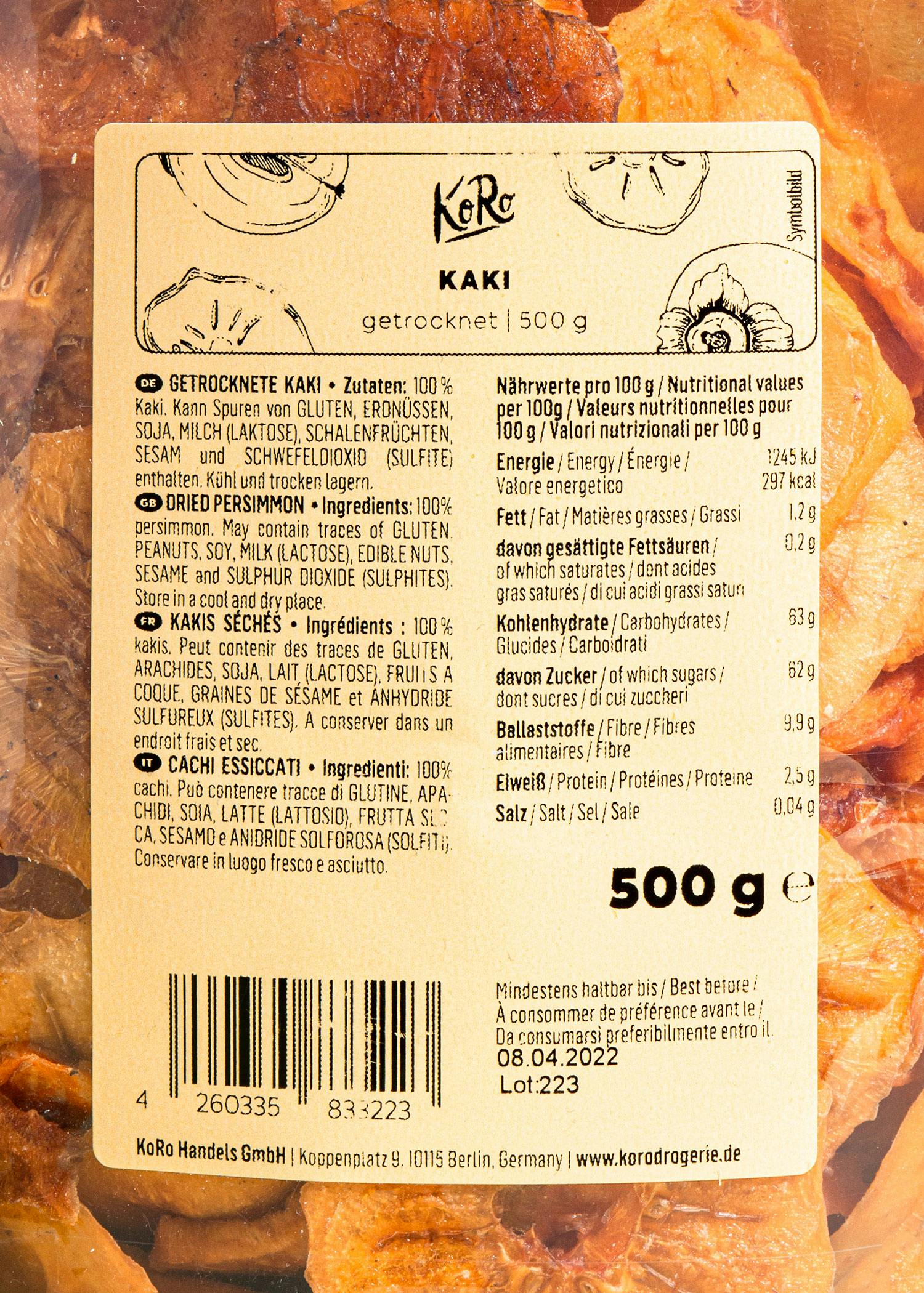 Getrocknete Kaki 500 g