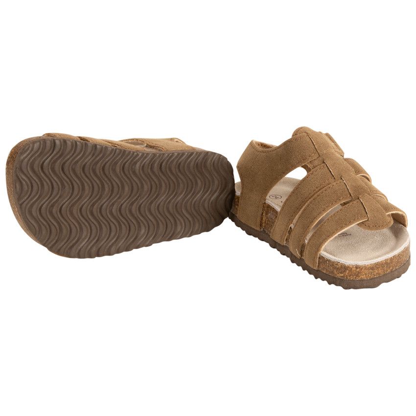 Sandales à brides marron effet daim pour bébé - Marron