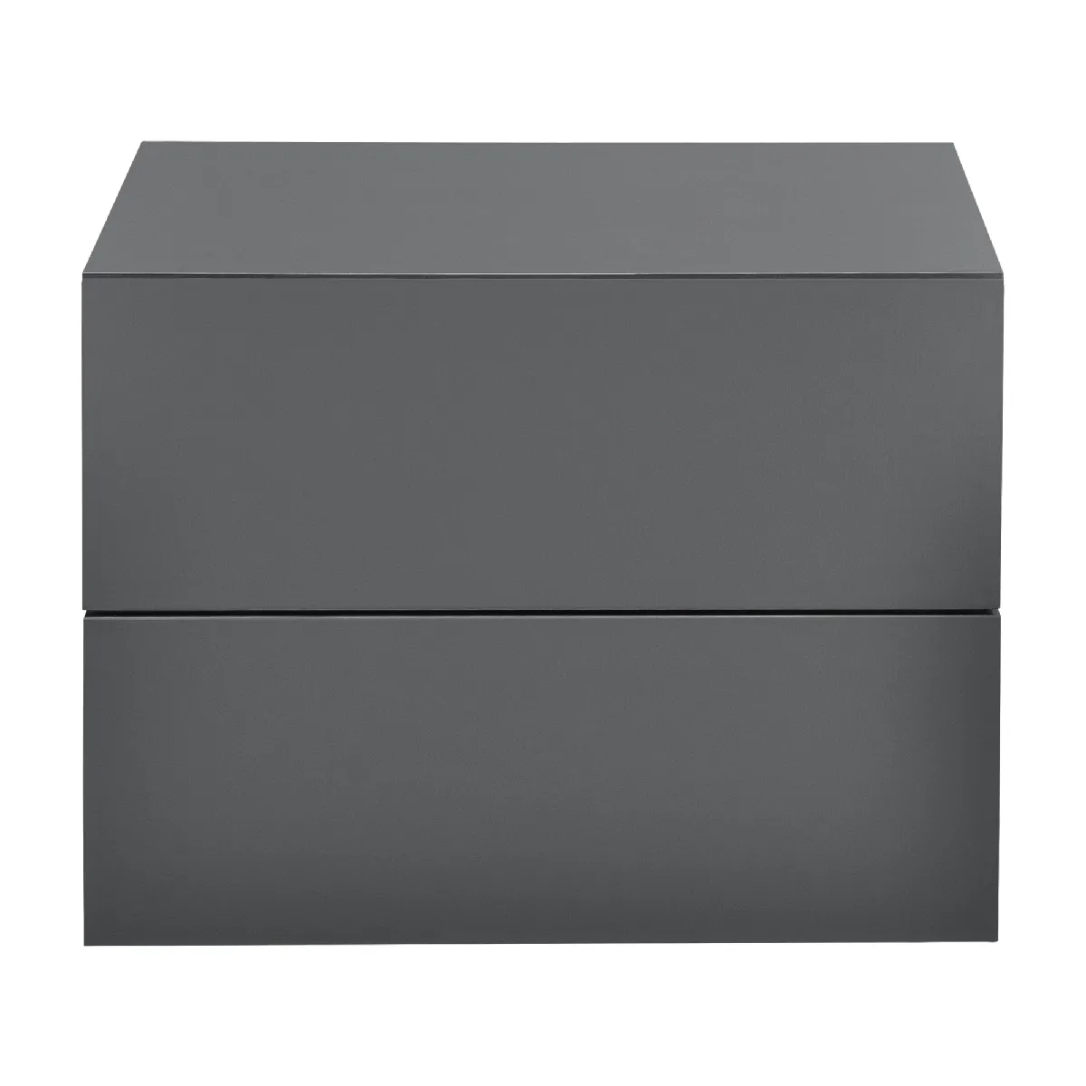 Table de chevet Helloshop26 - 2 tiroirs 40 cm - Gris foncé