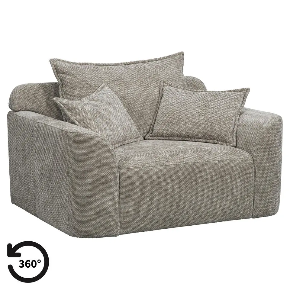 Draaibare Loveseat Elsa - stof Eden - taupe