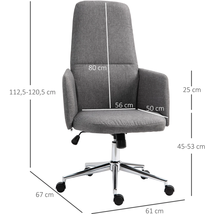 Vinsetto Bürostuhl ergonomisch grau