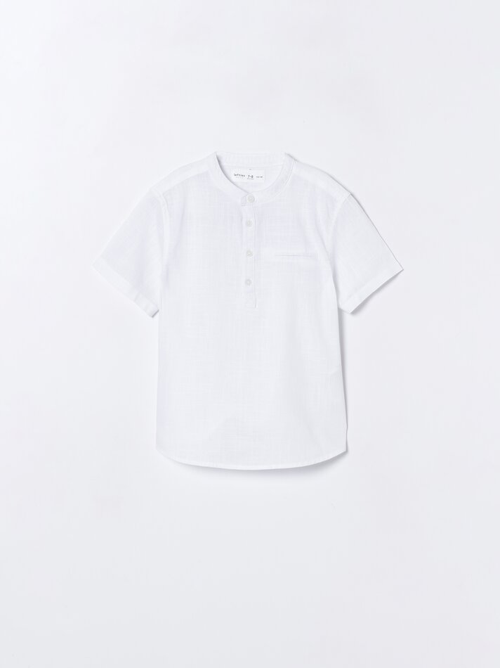 Camisa com efeito linho - Branca
