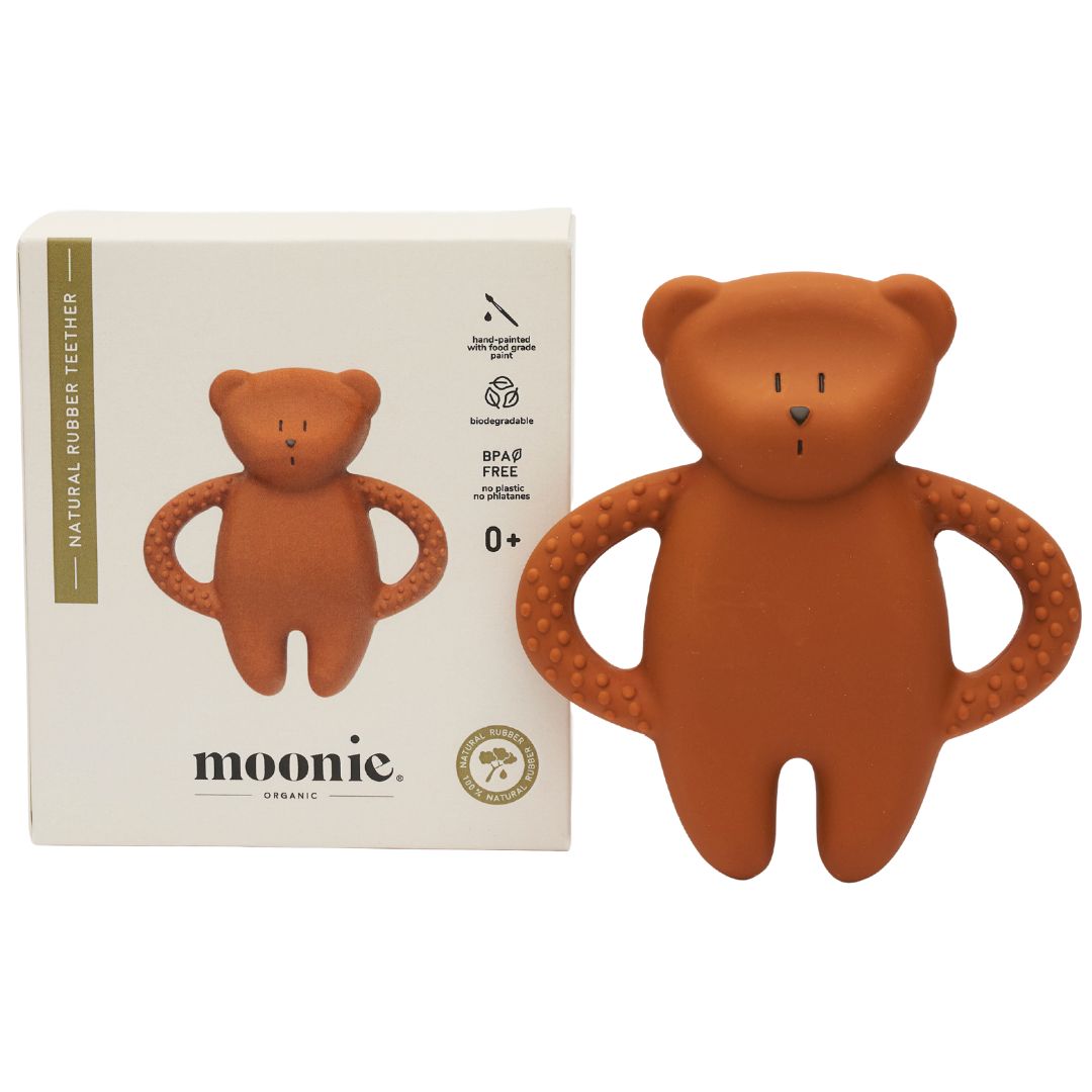 Moonie bijtring bear - caramel natur
