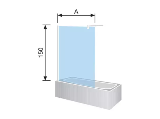 Pare-baignoire fixe S300 85 x 150 cm