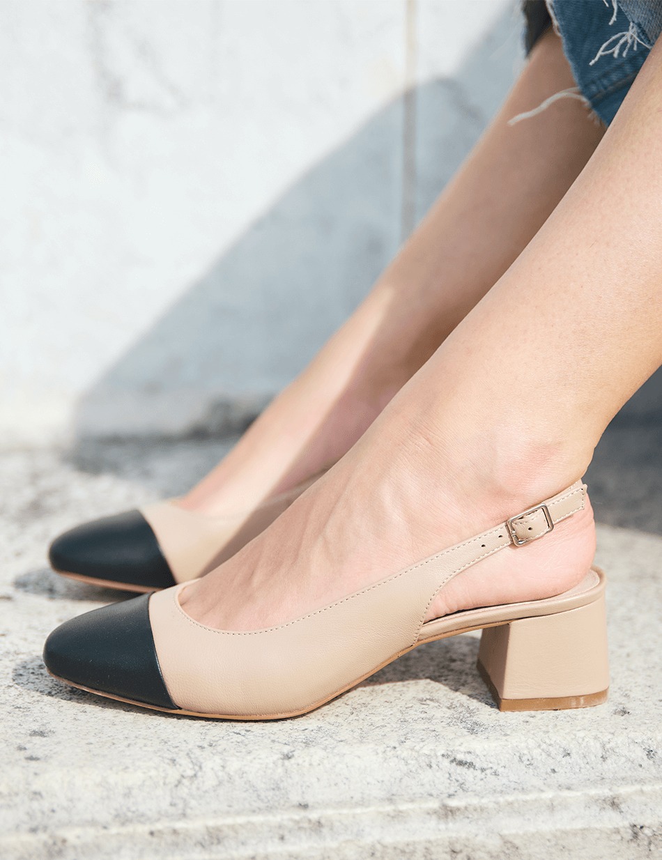 Glattleder Slingpumps