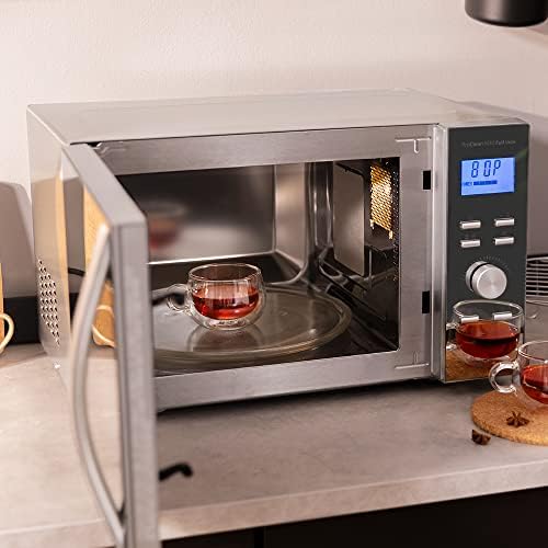 Cecotec Micro ondes avec Gril de 23 L ProClean 6110 Comptoir. 1280W, Numérique, Revêtement Ready2Clean et Technologie 3DWave, Écran LED, Noire, avec finitions en Acier inoxydable : Cuisine et Maison