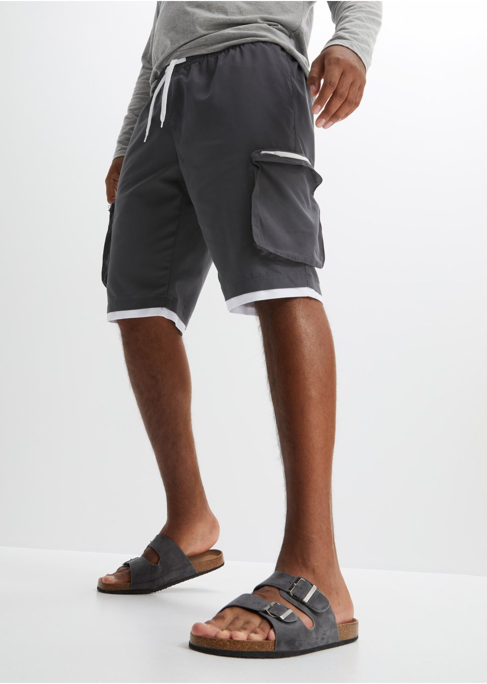 Bermuda cargo taille extensible, Regular Fit