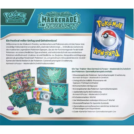 Pokemon Top-Trainer-Box Karmesin & Purpur - Maskerade im Zwielicht