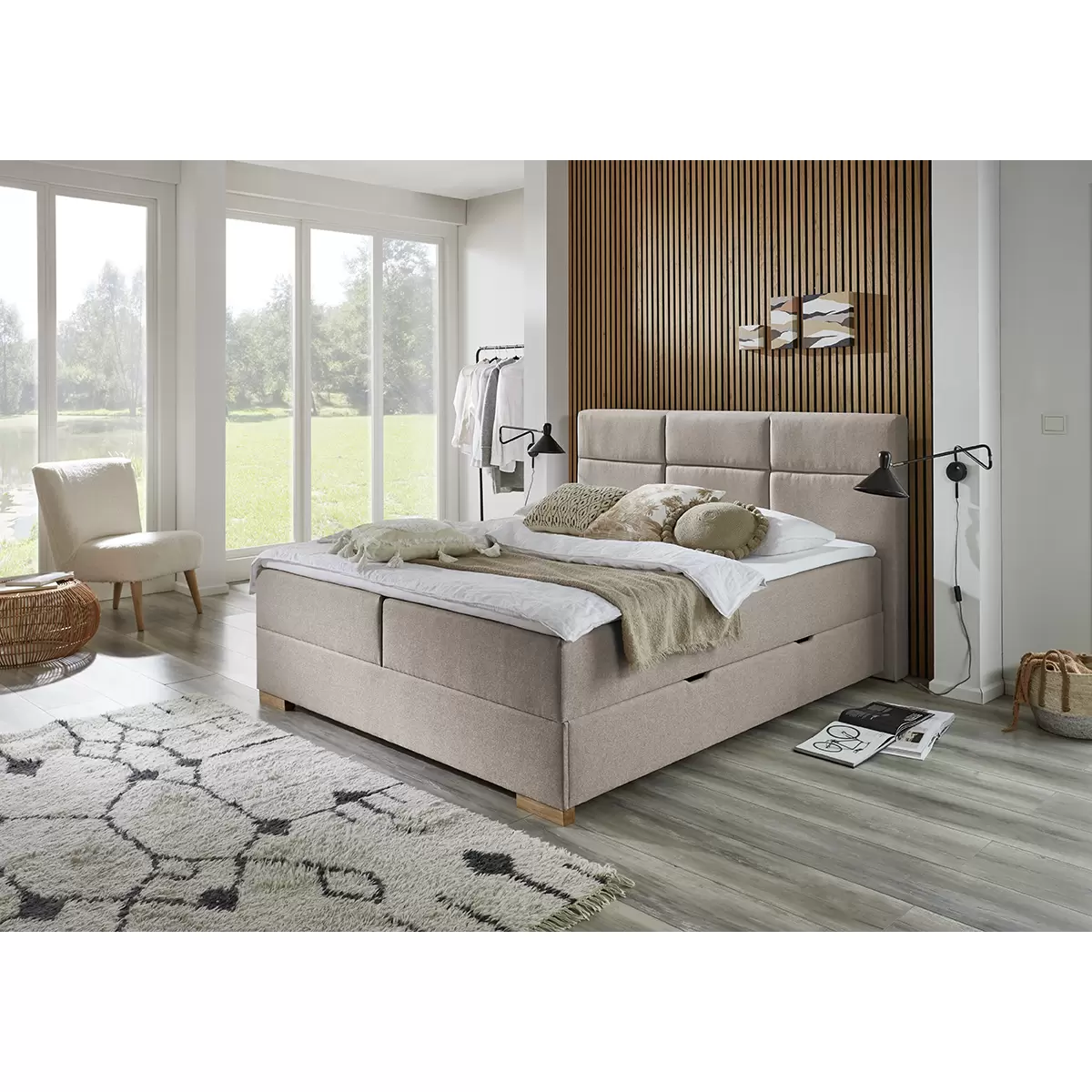 Boxspringbett Lago 180x200 taupe