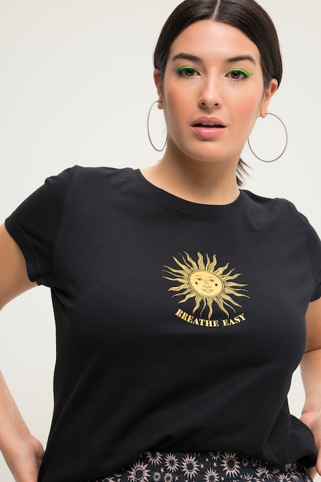 T-Shirt, Classic Shape, Sun-Print, Rundhals, Halbarm