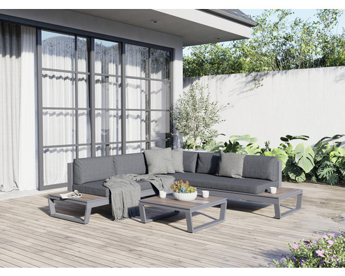 Garden Place Amelie 5-persoons tuinmeubelset bestaande uit: Tafel, aluminium, grijs