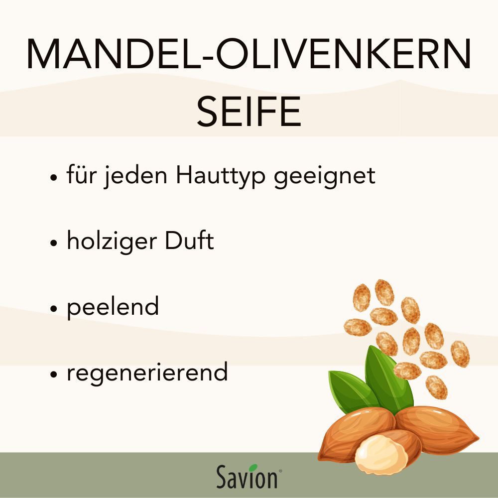 Savion Mandel-Olivenkern Körperseife und Peelingseife