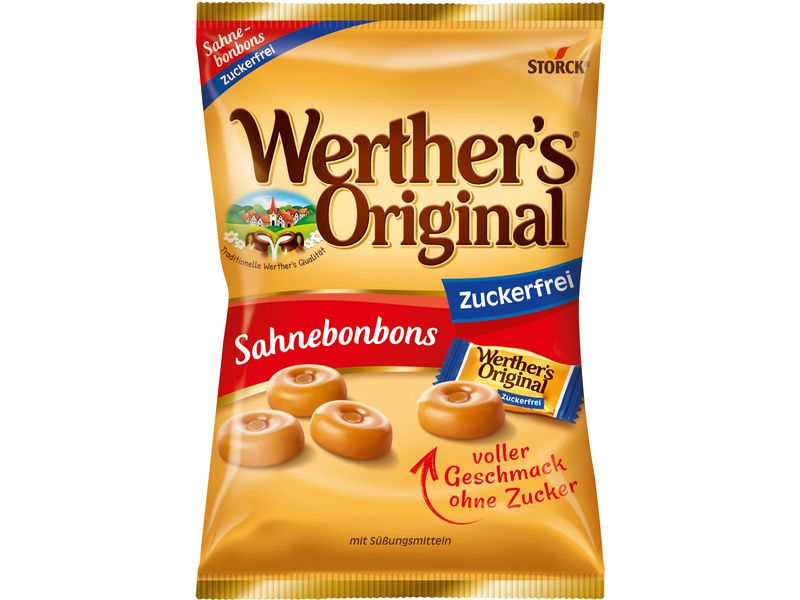 Storck Bonbons Werthers Original zuckerfrei 70 g Zuckerfreie Sahnebonbons mit Süssungsmitteln