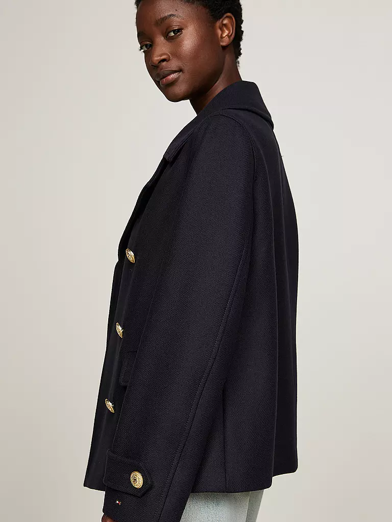 TOMMY HILFIGER Wolljacke dunkelblau