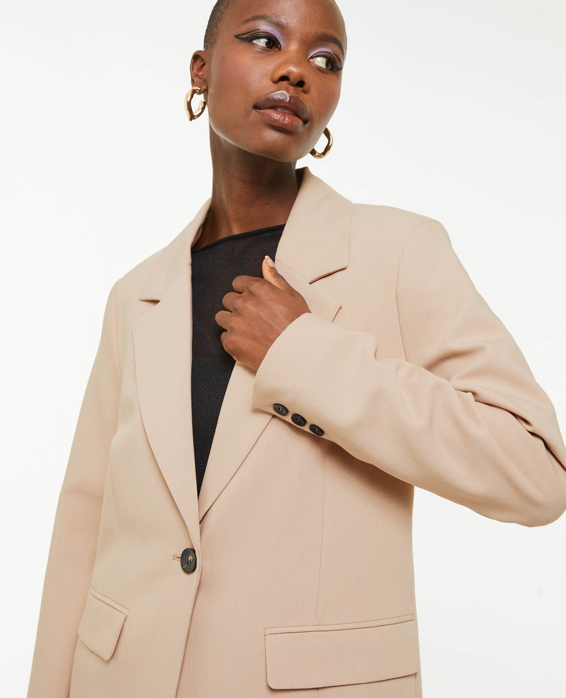 Veste blazer droite - Beige
