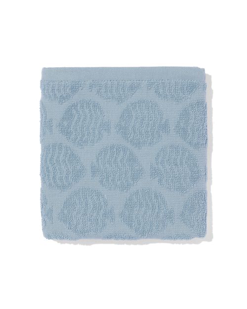 essuie-mains 50x50 coton bleu clair poissons