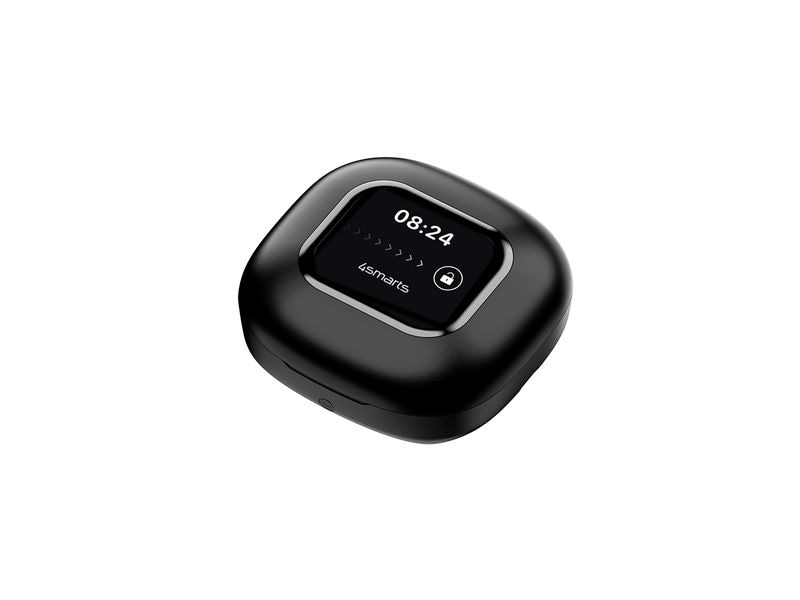4smarts Open-Ear Bluetooth Kopfhörer SkyBuds AI Screen, Sch Offene, kabellose Bluetooth-Kopfhörer mit smarter Ladeschale