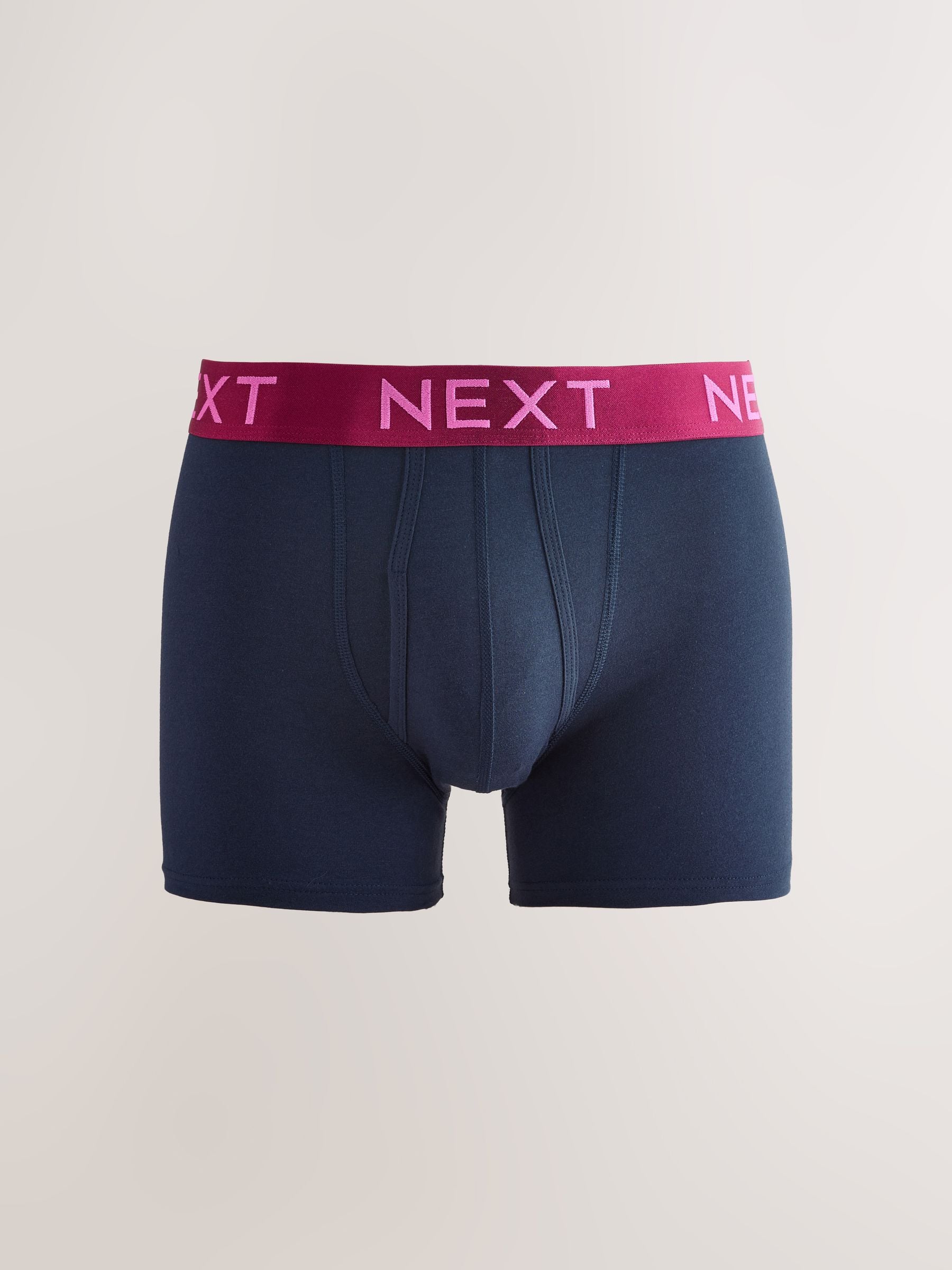 Marineblauwe felgekleurde tailleband met contrast - Standaard - 10 Boxershorts zonder plooi