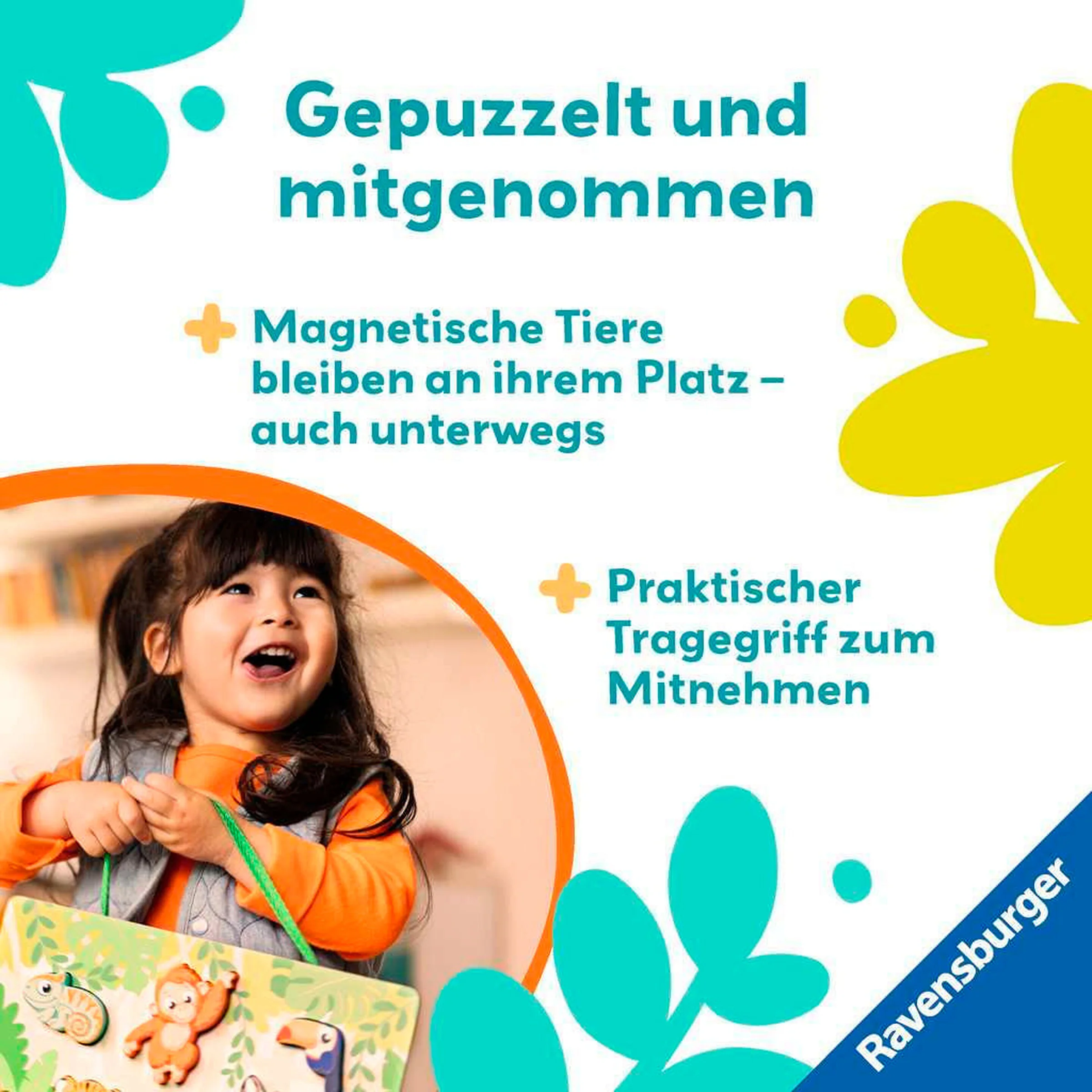 Ravensburger Magnetisches Holz-Fühl-Puzzle: Dschungel