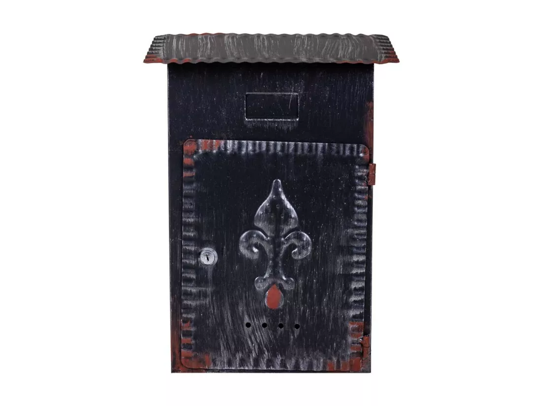 Boîte aux lettres en métal bleu 27x11x37h