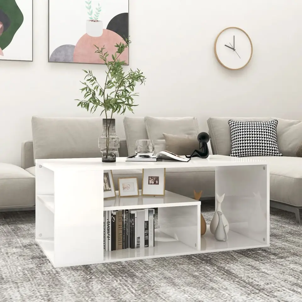 vidaXL - Salontafel - Wit - Bewerkt hout