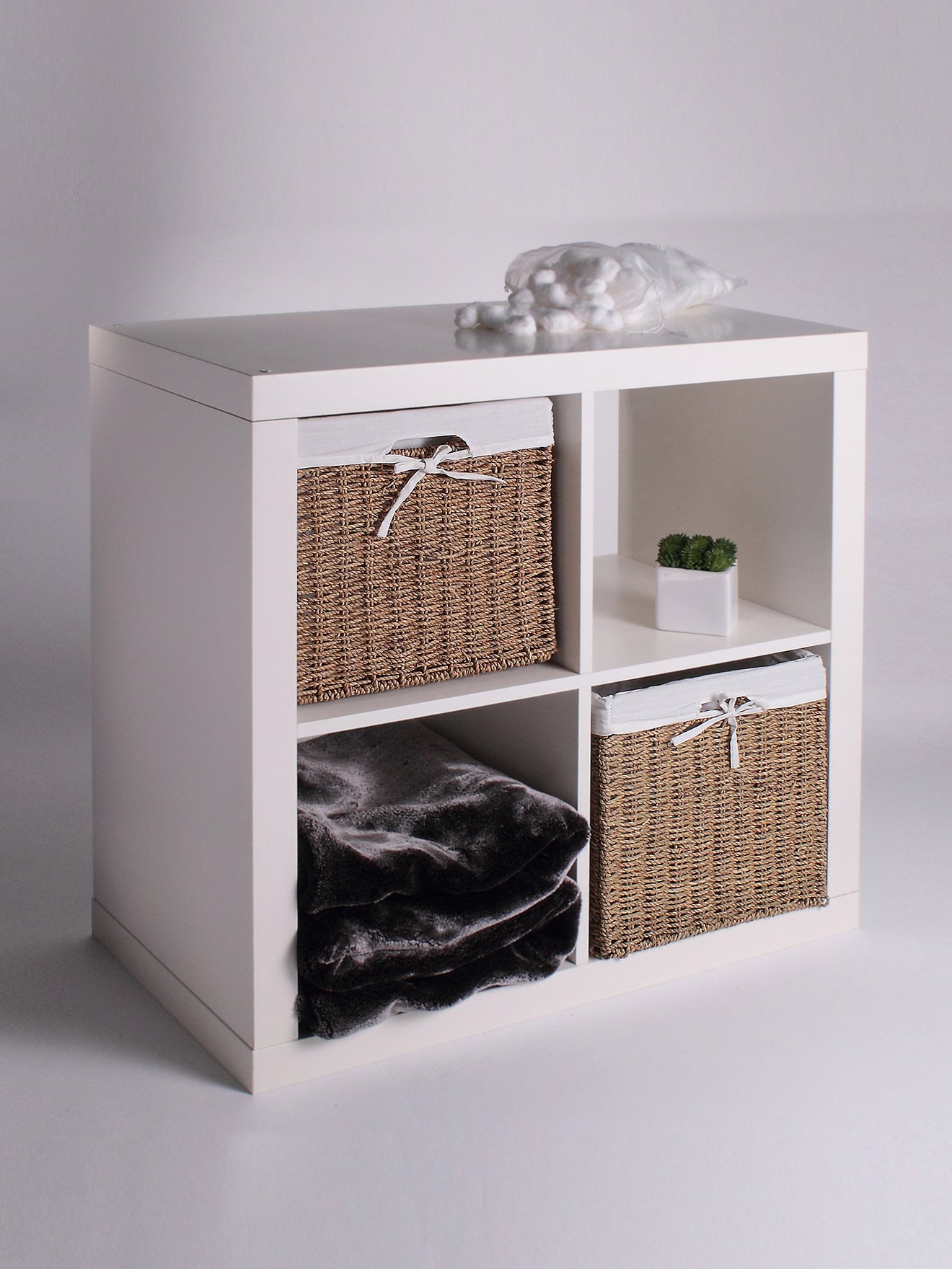 Cube de rangement en jonc de mer