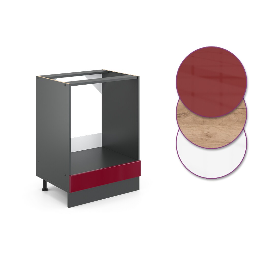 VICCO Küchenschrank Unterschrank Herdumbauschrank 60 cm R-Line Anthrazit