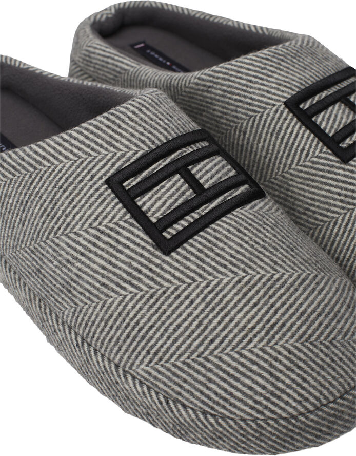 Tommy Hilfiger FLAG HERRINGBONE HOUSE SHOE Dark ash