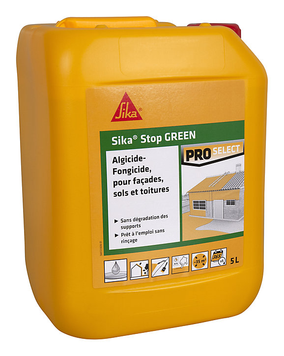 Traitement algicide et fongicide anti-traces rouges Sika Stop Rouge 5 L