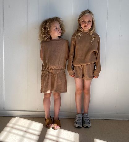 Gro Kleid - Ally - Warm Beige m. Punkte