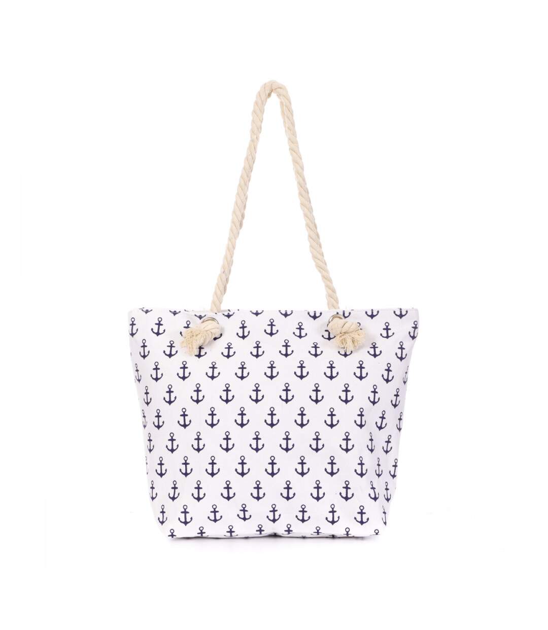 Sac de Plage Blanc et Ancre Marine