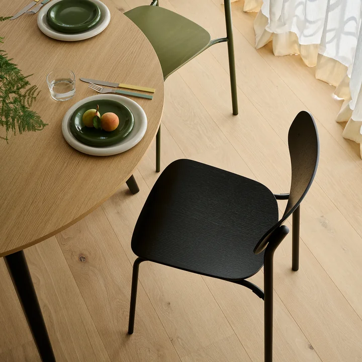 Thonet - S 243 Stuhl, Chrom / Eiche klar lackiert