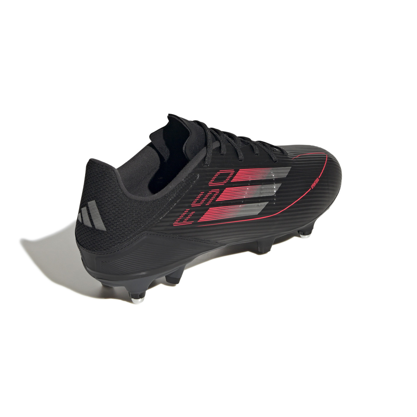 Adidas F50 League IJzeren-Nop Voetbalschoenen (SG) Zwart Rood Zilver