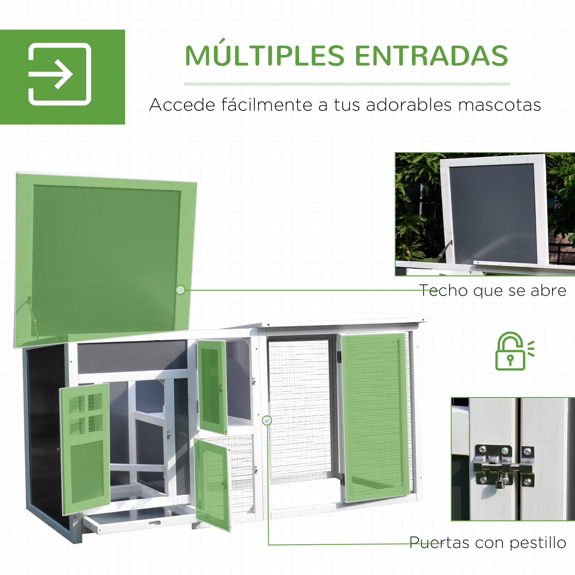 Galinheiro de madeira para exterior PawHut