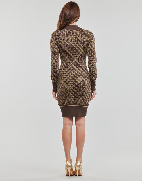Guess - LS LISE 4G LOGO SWTR DRESS - Marron