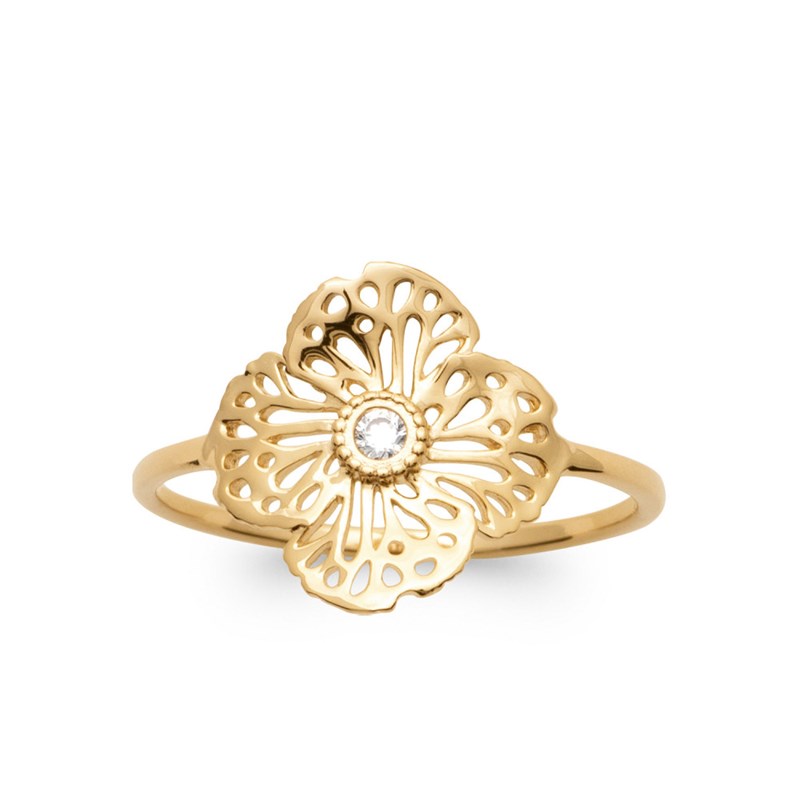Bague Femme - Plaqué Or - Oxyde de zirconium