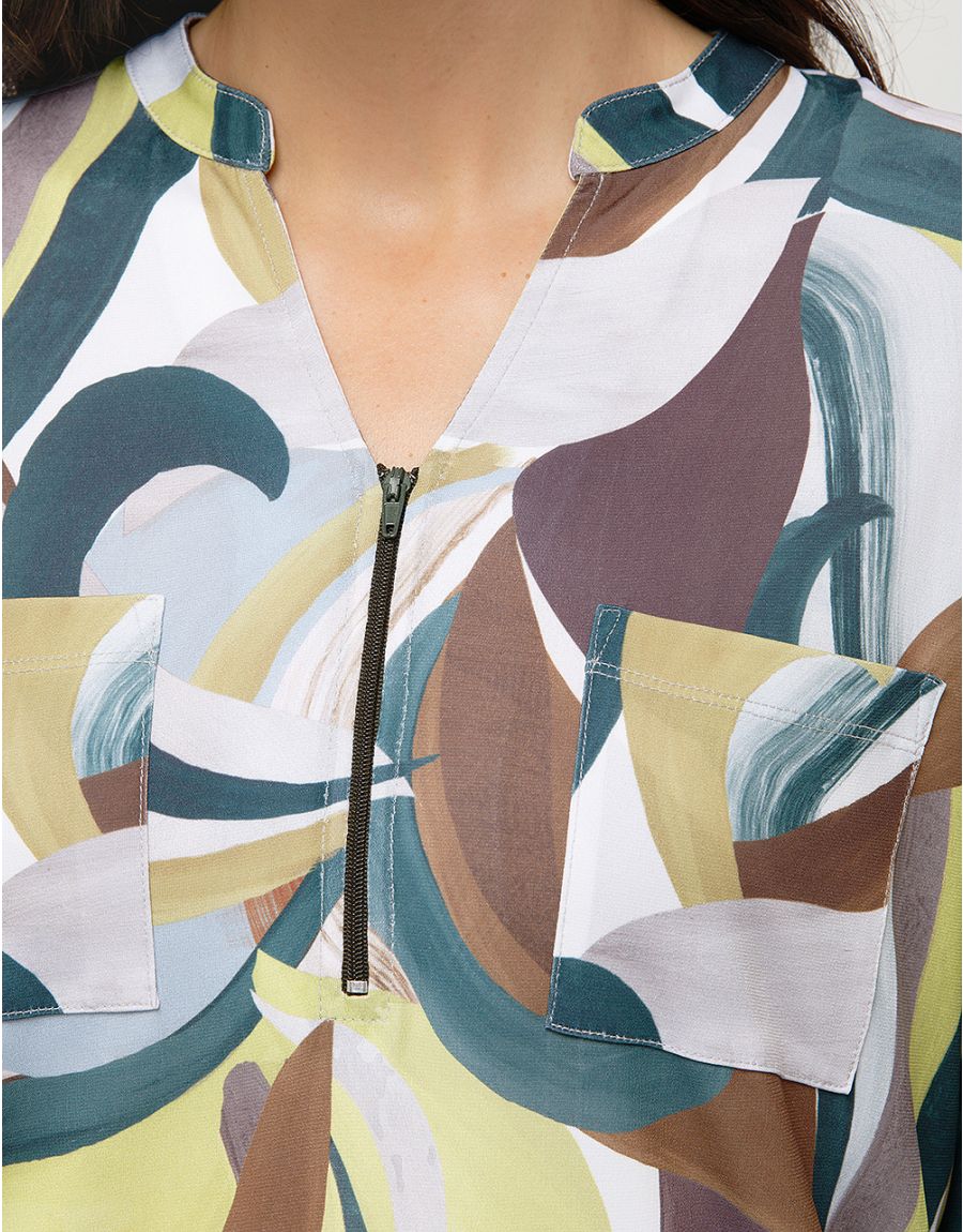 Blouse verte imprimée