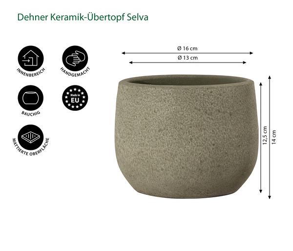 Dehner Keramik-Übertopf Selva, bauchig