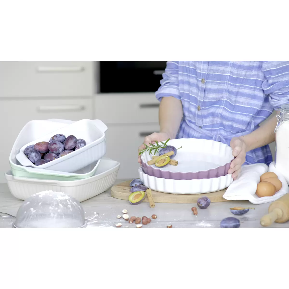 Tarteform KITCHEN TIME weiss,blau