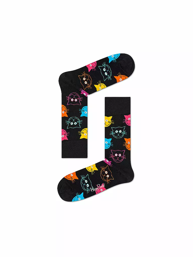 HAPPY SOCKS Herren Socken CAT black schwarz
