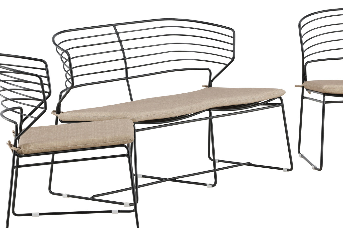 FjÃ´rd - Tuinset Zwart|Zand - Aluminium - Milano