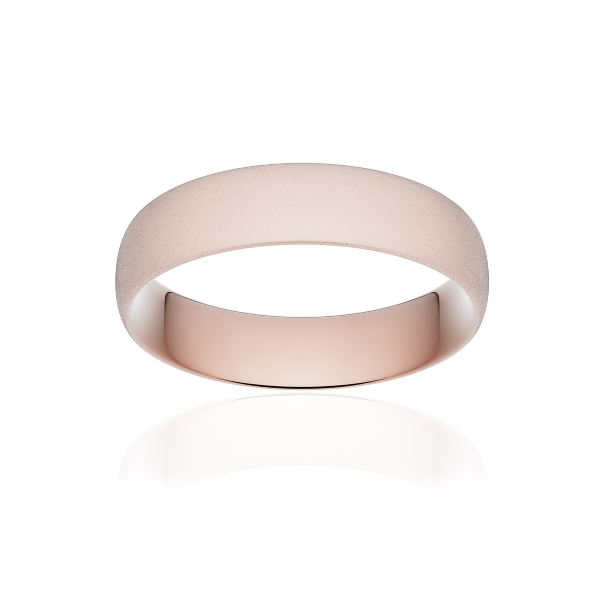 Alliance or 375 rose sablé demi-jonc confort 5,5mm