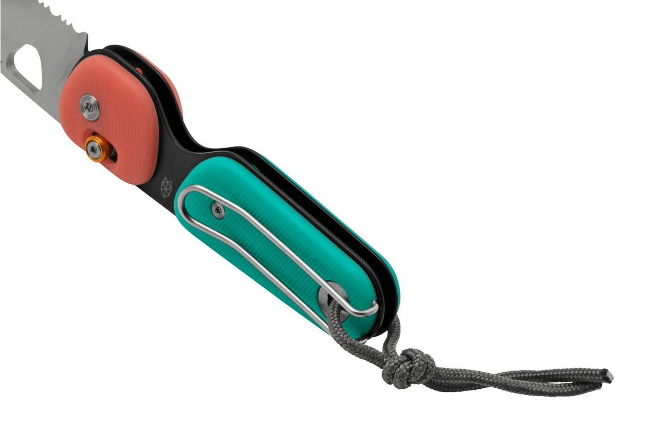 The James Brand The Redstone, Coral Turquoise   Satin, Serrated, zakmes