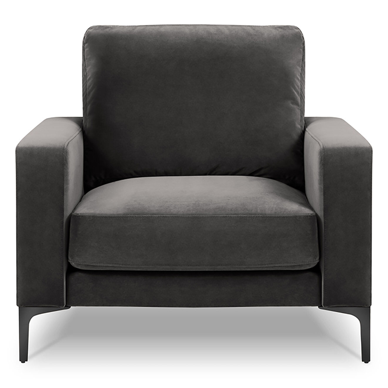 Mazzini Sofas Fauteuil Velours Venus gris - 92x92x90 cm