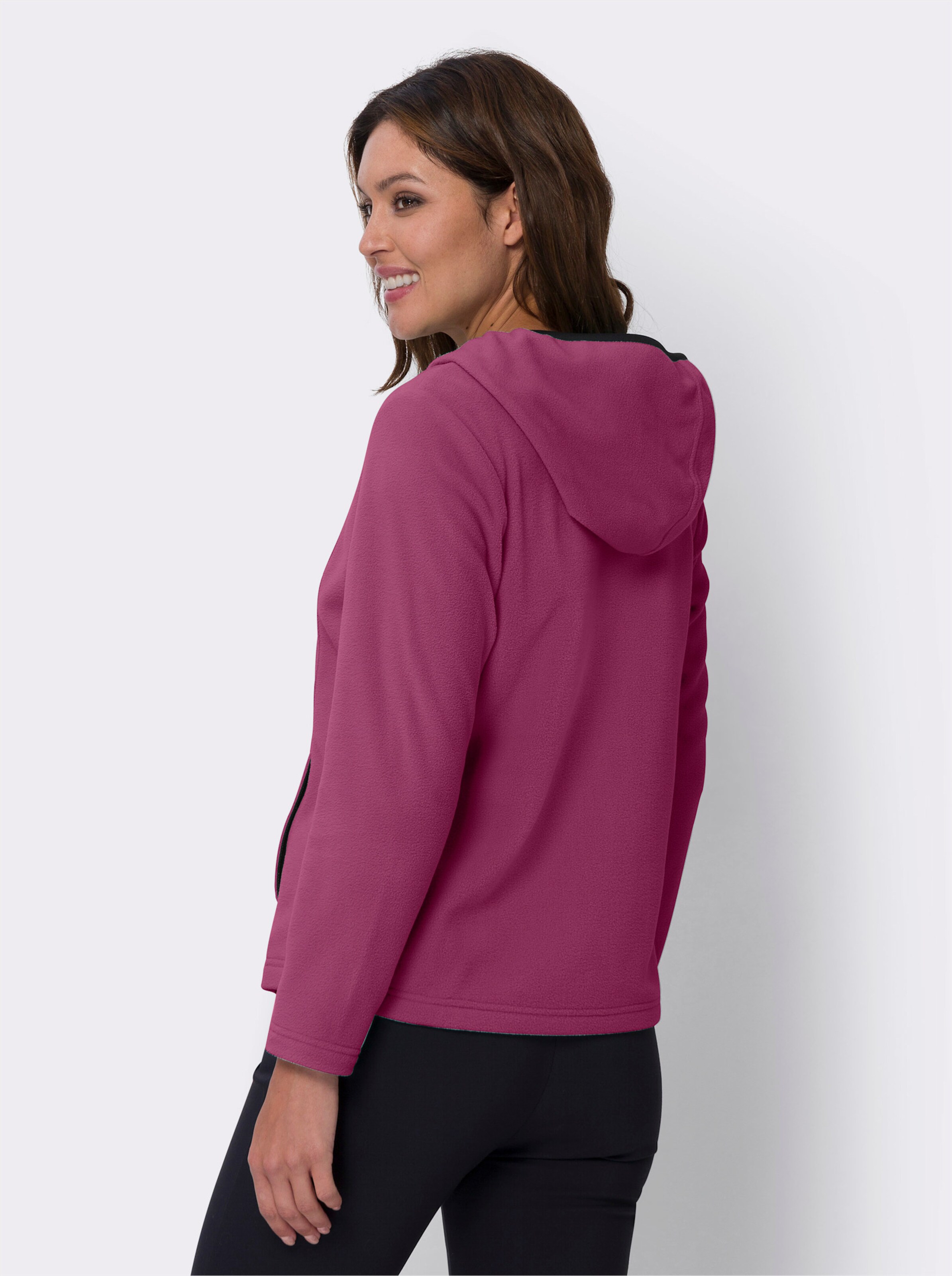 Fleecejacke mit Kontrast-Akzenten
