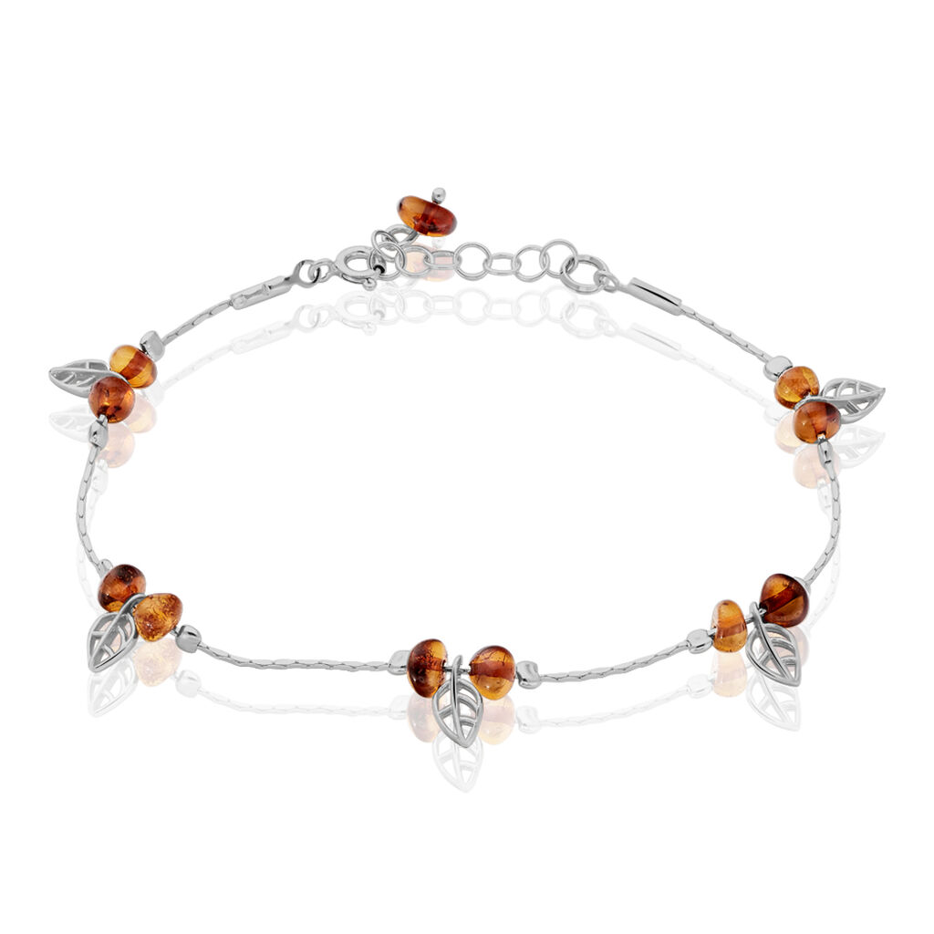 Bracelet Argent Blanc Nolana Ambre