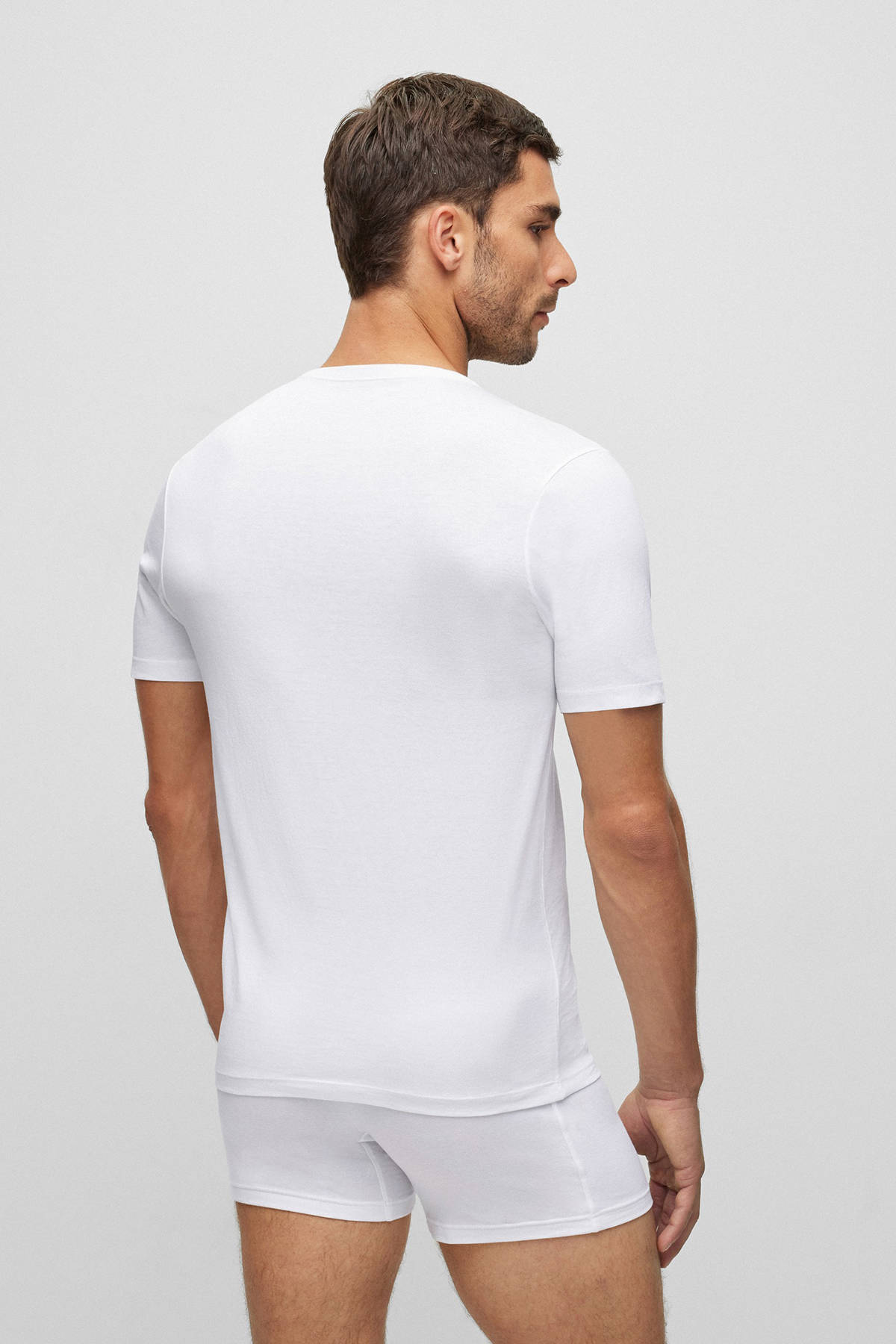 BOSS ondershirt (set van 3) wit