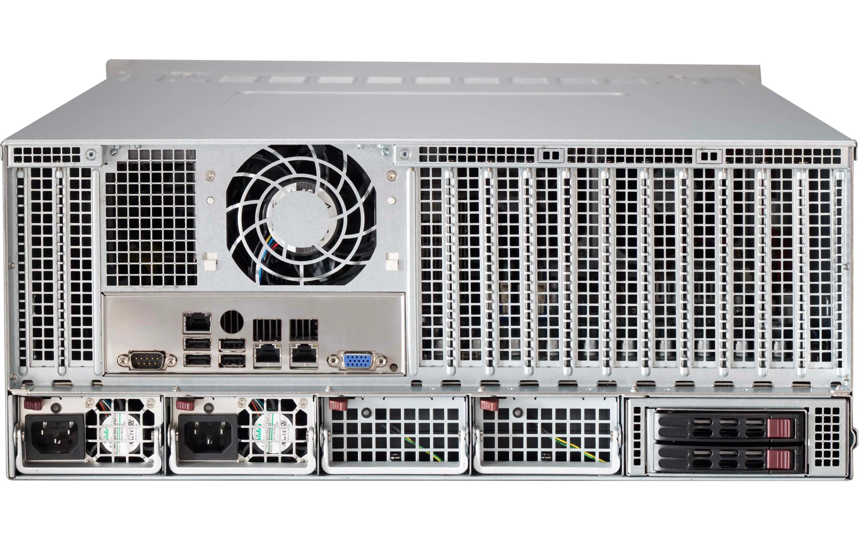 SuperChassis 846XE2C-R1K23B<br>4U Chassis mit Dual-SAS3-Backplane, 24 Hot-Swap-Laufwerksschächten und redundanter 1200W-Stromversorgung