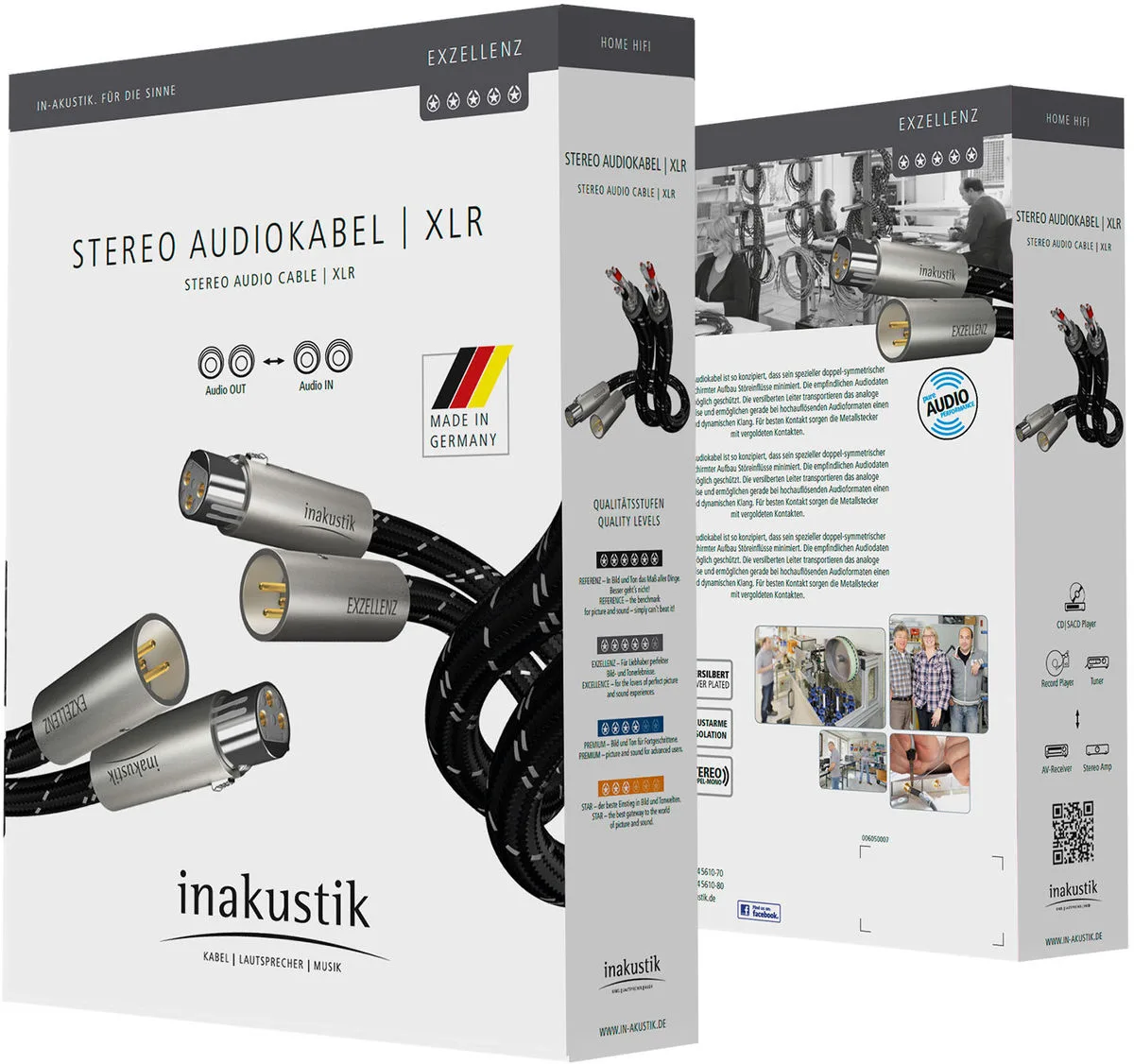 Inakustik Excellence Audio Cable XLR (2 x 0,75 m) Câbles symétriques XLR